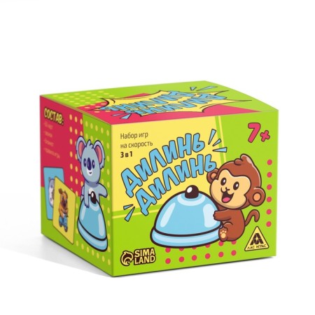 Board game "Dilin-Linin" with a call, 3 in 1, 7+-5