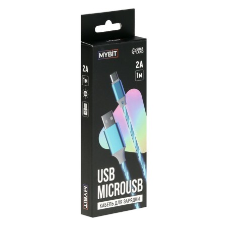 Mybit, microUSB - USB, dynamic LED backlight, 2 A, 1 m, only charging-5