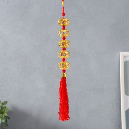 Plastic suspension, textile bell "Five Chinese flashlights" 43 cm