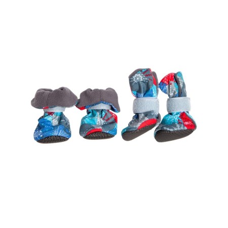 Shoes on fleece for dogs, Eva sole, size S (boots 4x3.5x9 cm), set 4 pcs, mix-1