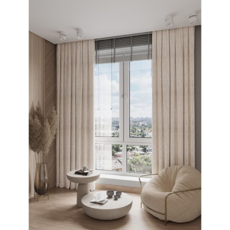 Decofest "Texas" curtains, size 200x270 cm, matting, beige color