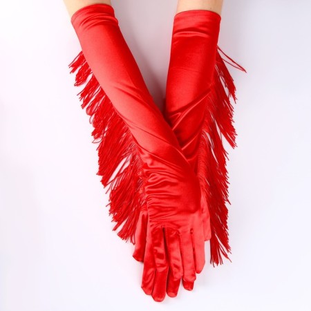 Carnival accessories with fringe, red color-1