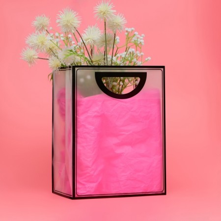 PP package with a cut pen, 30 x 23 x 15 cm, black
