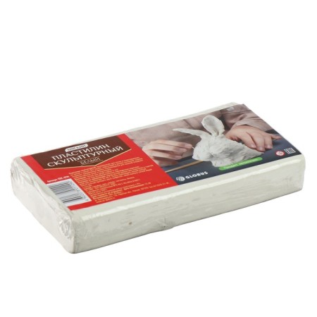 Plasticine sculptural Globus, soft, white, 500 g