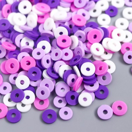 Beads for PVC creativity "Violet-lilac rings" set ≈ 330 pcs 0.1x0.6x0.6 cm-1