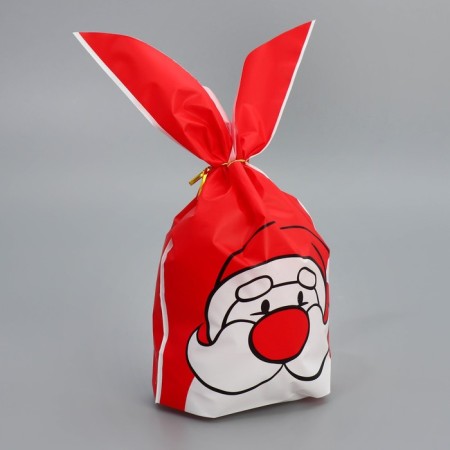 Gift bag with ears "Grandfather Frost", 12 x 11.5 cm, New Year-2