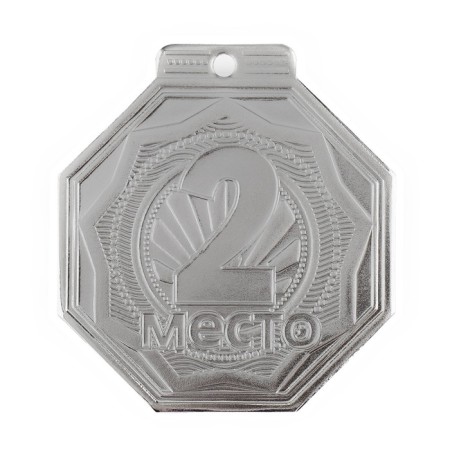 Prize medal "2 place", d = 5 cm., Silver color-2