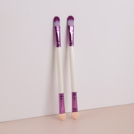 A set of makeup brushes, bilateral, with an applicator, 12.5 (+/- 1) cm, 2 pcs, color mix-3