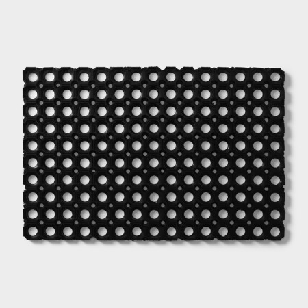 Muddy mud -bearded rug 40 × 60 × 2.2 cm, black color
