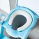 Children's lining - a seat on the toilet with a step, with a soft seat, blue color