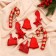 Set of jewelry plastic 8 pcs "Cozy evening" red