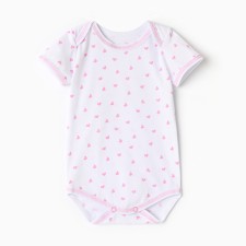 Body baby with short sleeve, white color/hearts, height 74