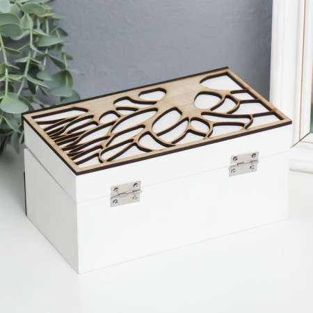 Casket tree "House under the trees" brown-white 18x10x8.8 cm-3