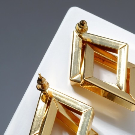Earrings Metal "Geometry" Symbiosis, Color Gold-2