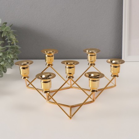 Metal candlestick for 7 candles "Geometry" d-2 cm 30x29.5x10.5 cm