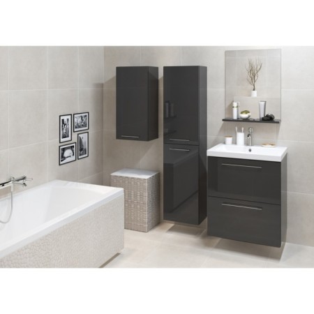 The built -in sink Cersanit Como 60, with 1 hole for the mixer, white color-4