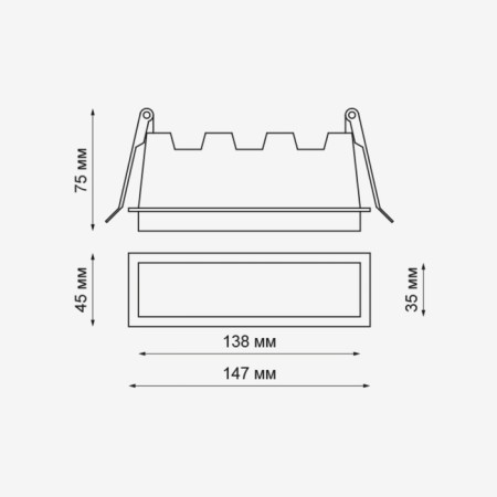 Lamp built -in Novotech. Hielo, 10W, LED, 60x147x45 mm, white color-1