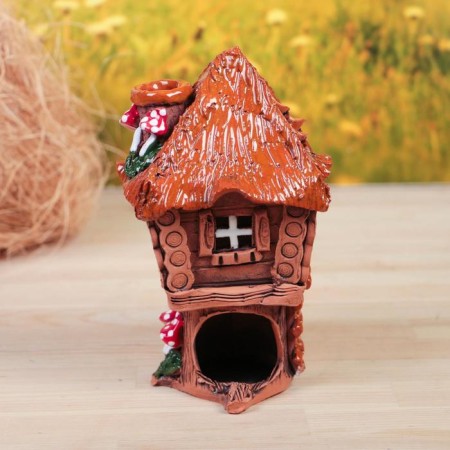 Aroma lace house "Granny Yaga", 18 cm, handmade, mix,-2