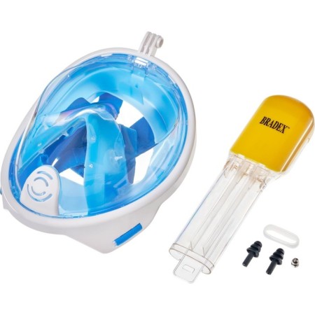 Bradex swimming and snork mask with an action camera mount, blue, size S-3