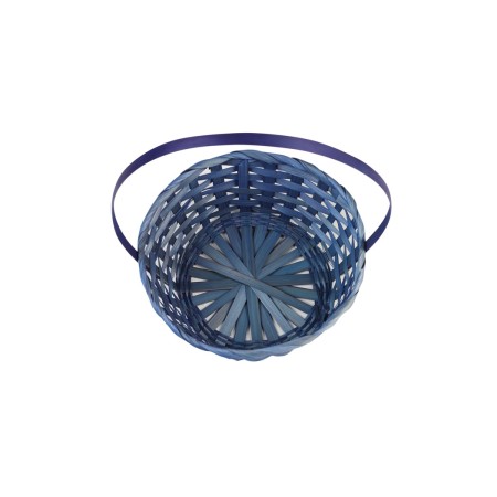 Wicker basket 20 x 20 x 9 cm, handle h = 25 cm, blue-5