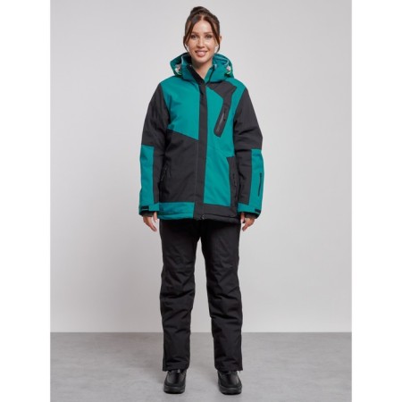Ski costume female winter, size 56, dark green color