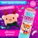 Crys with a toy "Miracle Surprise", Olena