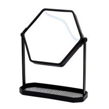 Cosmetic desktop mirror, 3x-lizards, black matte