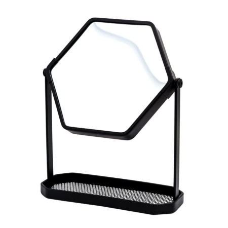 Cosmetic desktop mirror, 3x-lizards, black matte