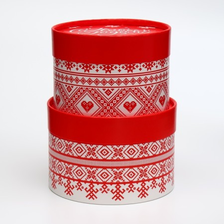 Set of boxes 2B1 round "Fairytale New Year" 14*14*9.5cm/12.5*12.5*8.5cm-1