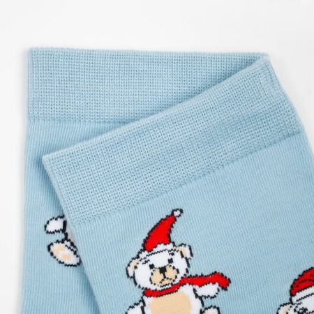 Women's socks "bears", blue color, size 36-40-2