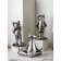 Set of figures "Frog", Polystone, 38 cm, silver color