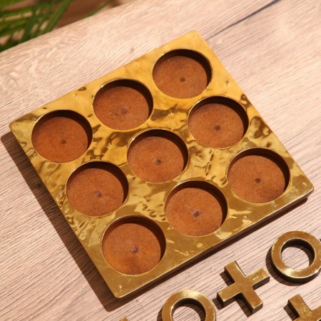 Game desktop "Cross-cuts" 18x18 cm, manpower, brass-4