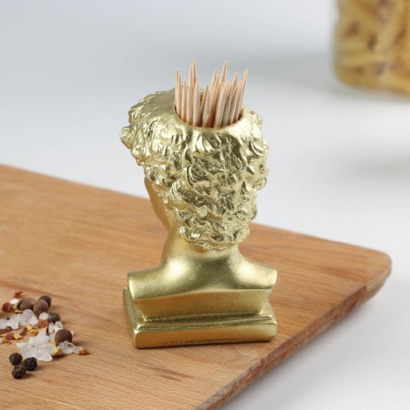David toothpick stands, gold, 5x5x9 cm-1