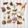 Wooden wooden magnets "Wild animals", set of 20 pcs.