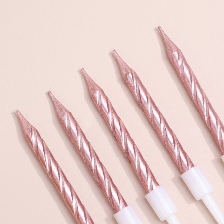 Set of candles in the cake "Spiral", 200pcs, 5 cm, pink gold-1