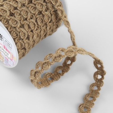 Weekes decorative canvas "monogram", 12 mm, 10 ± 0.5 m, beige color-2