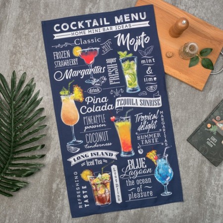 Ethel towel Cocktail Menu 40x73 cm, 100% cotton, sarzha 190 g/m2