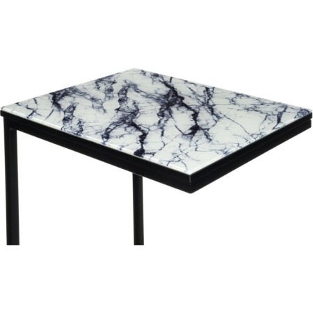 Coffee table Hercules metal, white marble/black 30x34x62 cm-3