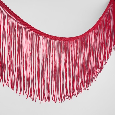 Decorative braid "Furrm", 15 cm, 5 ± 0.5 m, red color