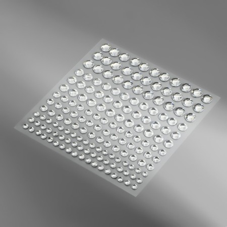 Rhound rhinestones, d = 3/4/5/6 mm, 165 pcs on the sheet, silver color-2