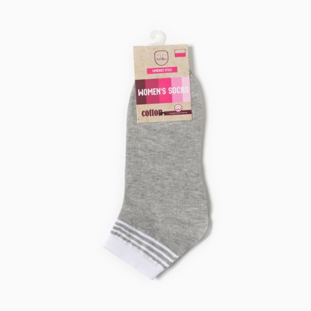 Women's strips socks, gray/white color, rr 23-2