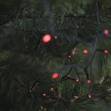 Garland "thread" 10 m, IP44, UMS, dark thread, 100 LED, red glow, 220 V-2