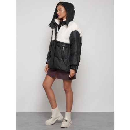 Winter jacket female, size 50, black color-5