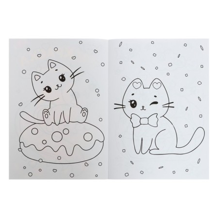 Black coloring "cats-nushki", a4-3