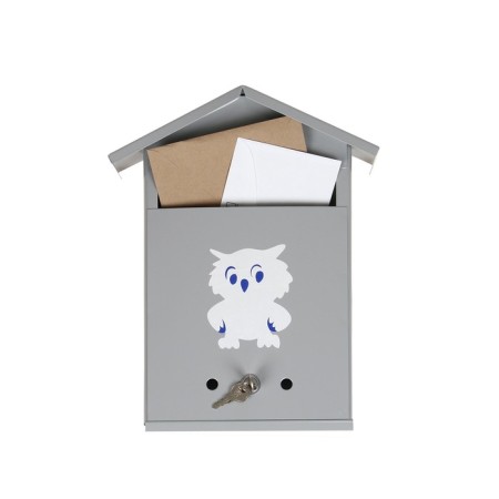 Mail box with a lock, vertical, "house", gray