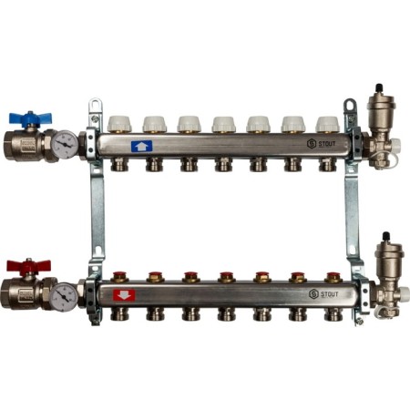 Collector Group Stout SMS 0912 000007, 1 "X3/4", 7 outputs, without consumables, stainless steel steel