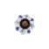 Handle button tundra, ceramic, painted with blue patterns