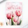 Gift set: notebook, handle-filter and eraser "Pink tulips"
