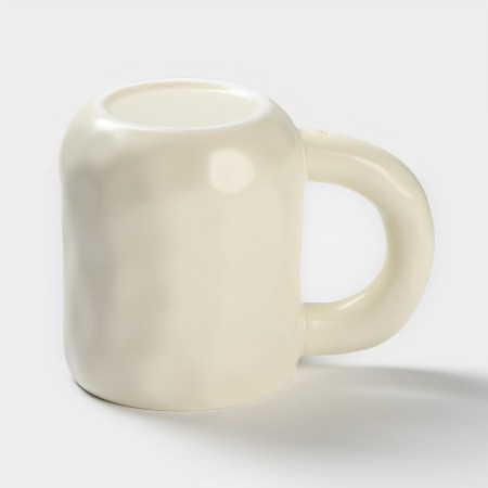 Ceramic mug with a spoon "Bear", 450 ml, beige color-5