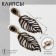 Clips "feathers" solo, black color in black gold